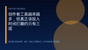 创作者工具越来越多，但真正该投入时间打磨的只有三层